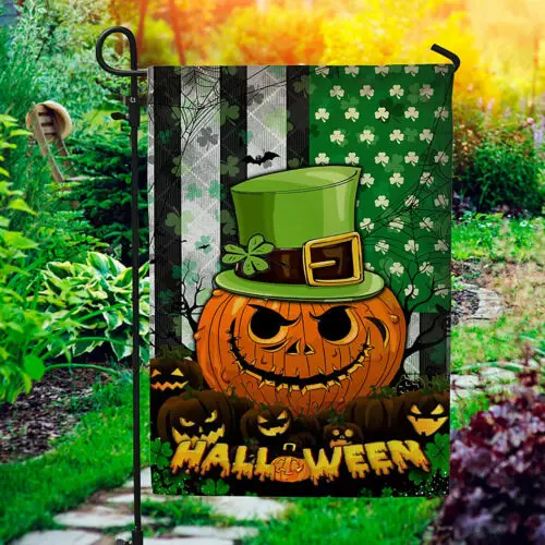 Spooky Irish by Blood American by Birth Halloween Decorative Garden Flag