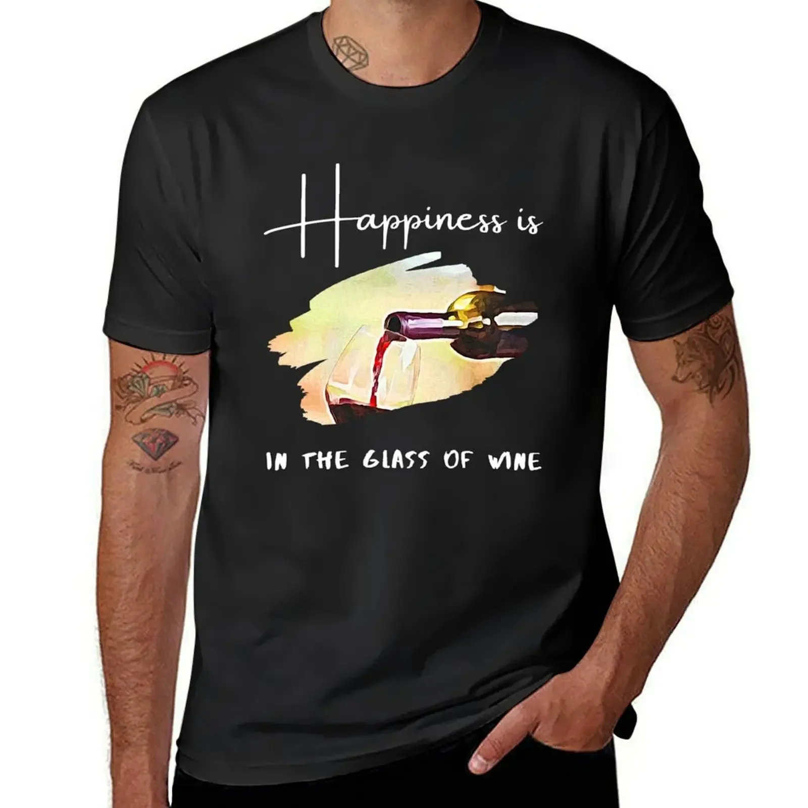 

Glass of wine T-Shirt luxury clothing labubu sweat t shirts for men graphic
