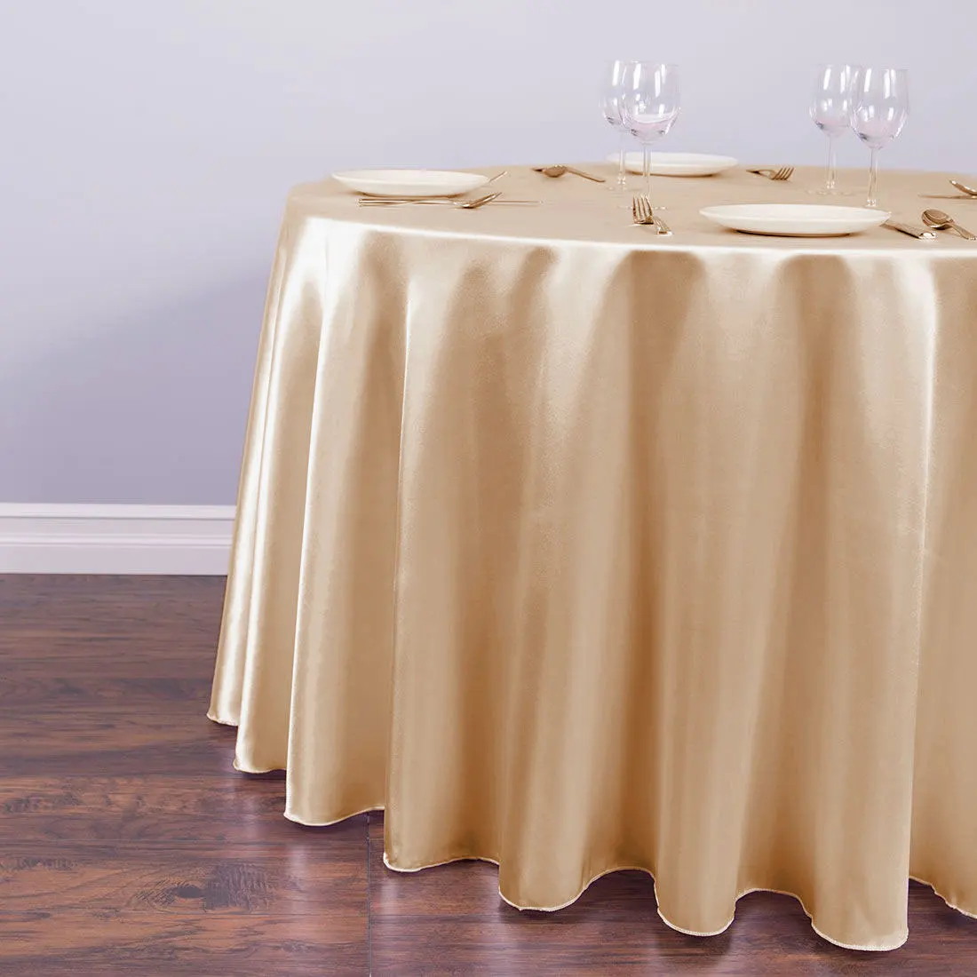 Champagne Tablecloth Satin Rectangle Table Cloth Table Cover Wedding Christmas Birthday Events Banquet Home Dining Party Decor