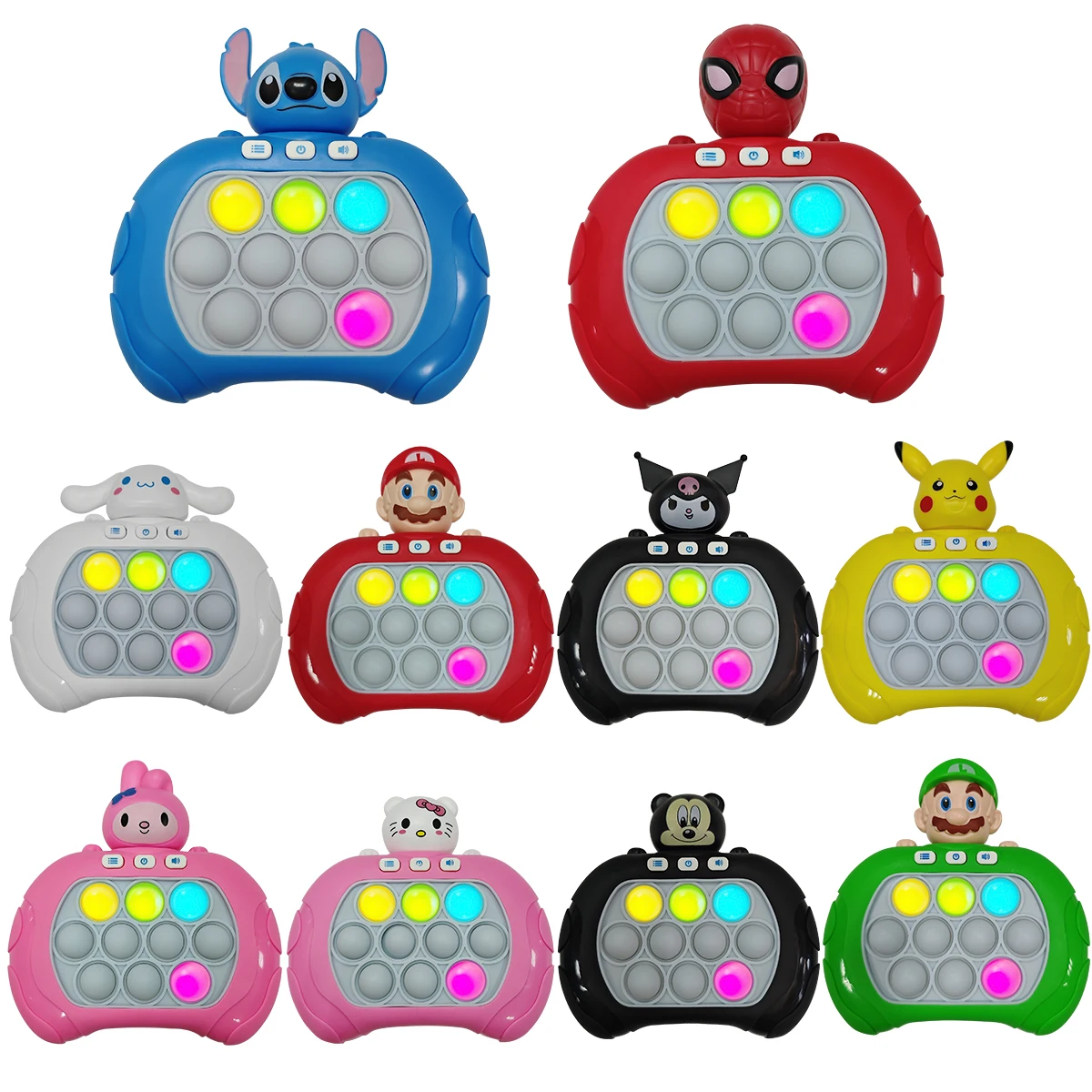 2027 Hello Kitty Kuromi Quick Push Game Pop Up Fidget Bubble Electronic Pop it Pro Game Lightweight Anti-Stress Toy Adult Gift