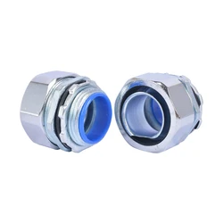 1PCS Plastic Coated Galvanized Metal Hose Joint Threaded Corrugated Pipe Head Connector 1/2