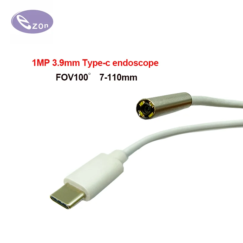 

1MP endoscope Type-c Android phone lens diameter 3.9mm FOV100゜ wide angle pipe inspection EZ-EN39S-typec