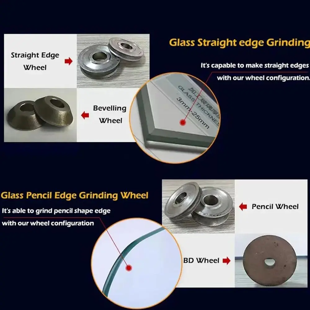 휴대용 800W 110V 유리 연마기, 8000 RPM, 직선 및 원형 가장자리 연마기, 유리, 대리석 및 타일용, 컴팩트 28x15x24cm