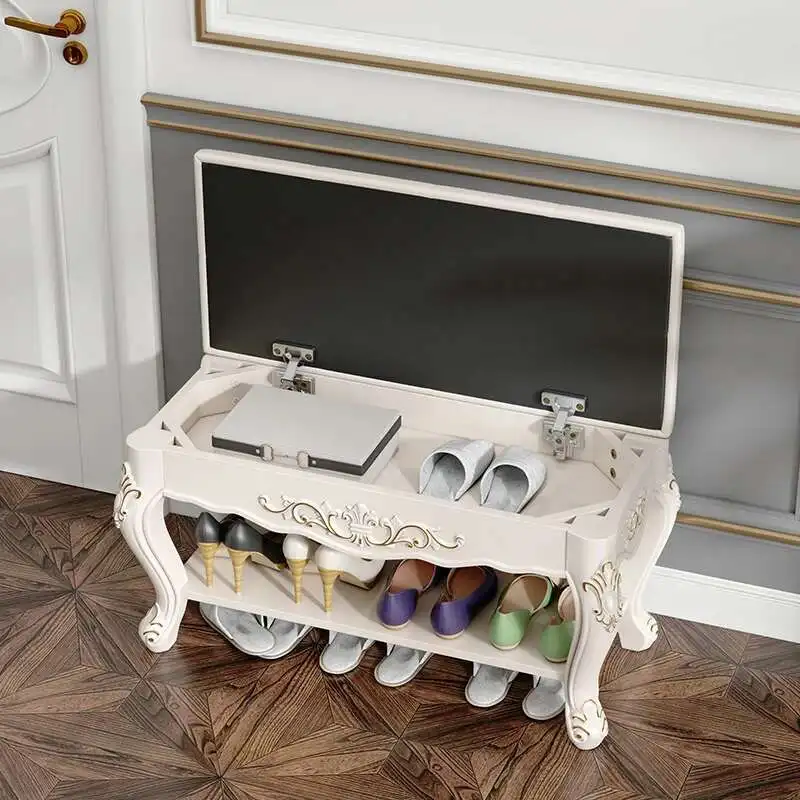 

Luxury Nordic Shoe Cabinet Storage Organizer Bench Living Room Shoe Shelf Bedroom Wooden With Seat Gabinete Shoemakers Furniture