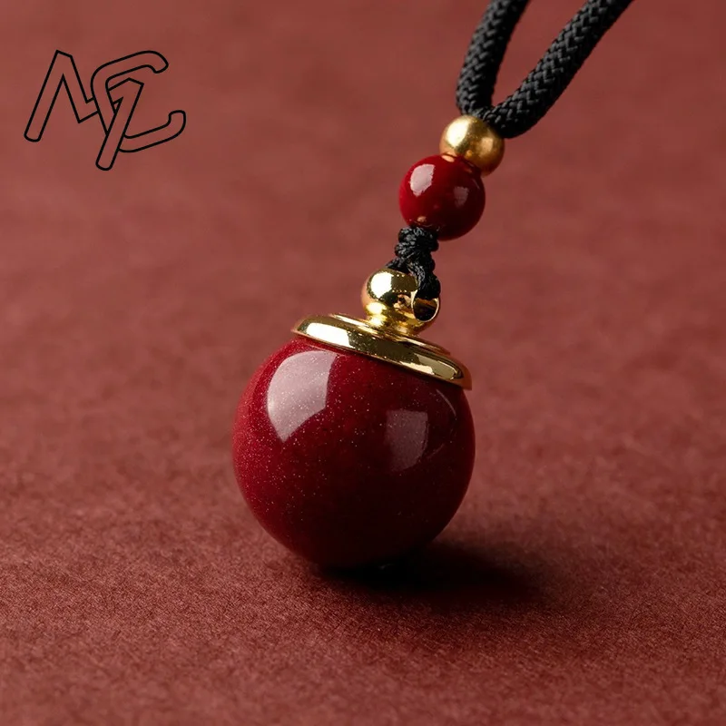 Luxury Red Cinnabar Baifu Bottle Pendant Can Be Opened Natural Gemstone Women's Jewelry Accessories Energy Gift Best Seller