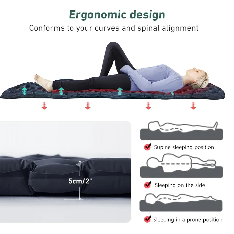 Camping Sleeping Pad Ultralight Inflatable Mattress Portable Outdoor Air Cushion Sleeping Mat for Travel Hiking