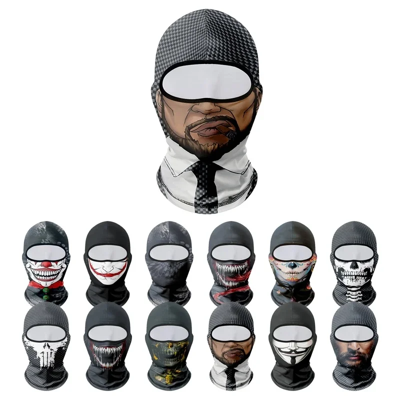 3D Pattern Cycling Motorcycle Halloween Riding Hiking Windproof Breathable UV Protection Balaclava Ski Mask Cool Sports Party