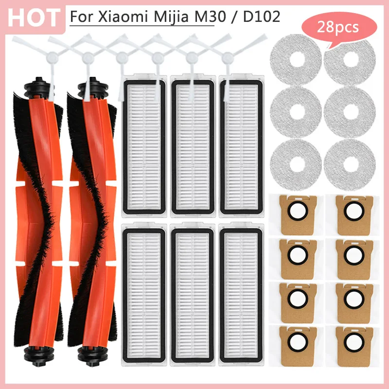 

Replacement Parts Main Side Brush Hepa Filters For Xiaomi Mijia M30 D102 Interior Mopping Rag Dust Bag Accessory Vacuum Cleaner