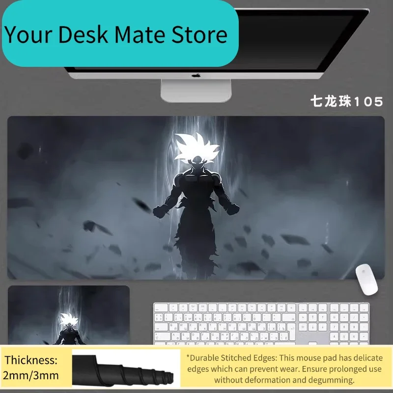 Office Desk Pad New Dragon Ball Leather Mouse Pad Oversized Boys Animation Two-dimensional E-sports Game Computer Keyboard Pad