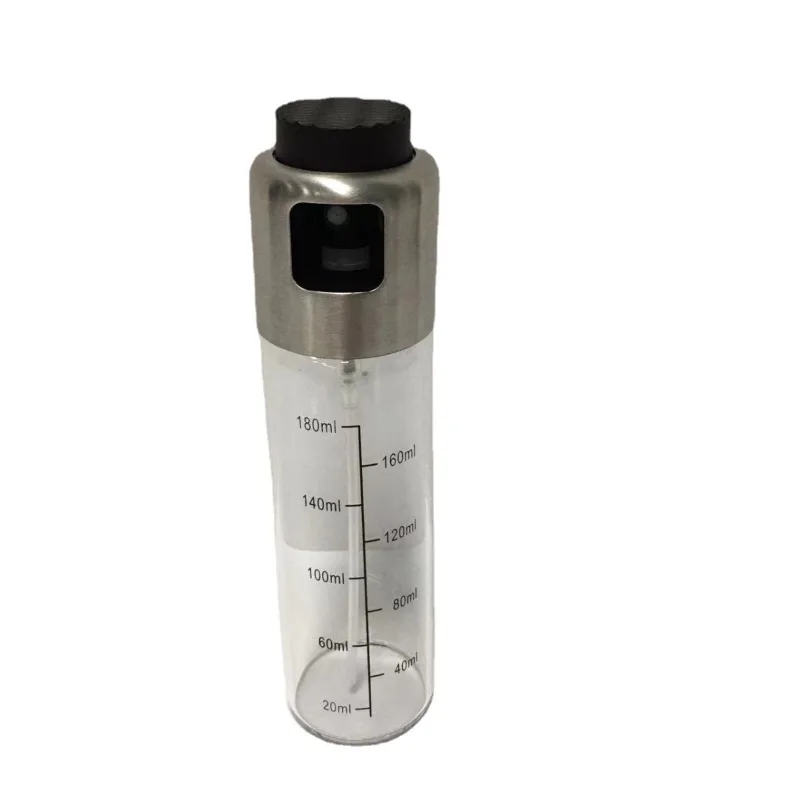 

200ML high borosilicate glass stainless steel oil spray bottle atomization oil control new olive oil salad spray pot