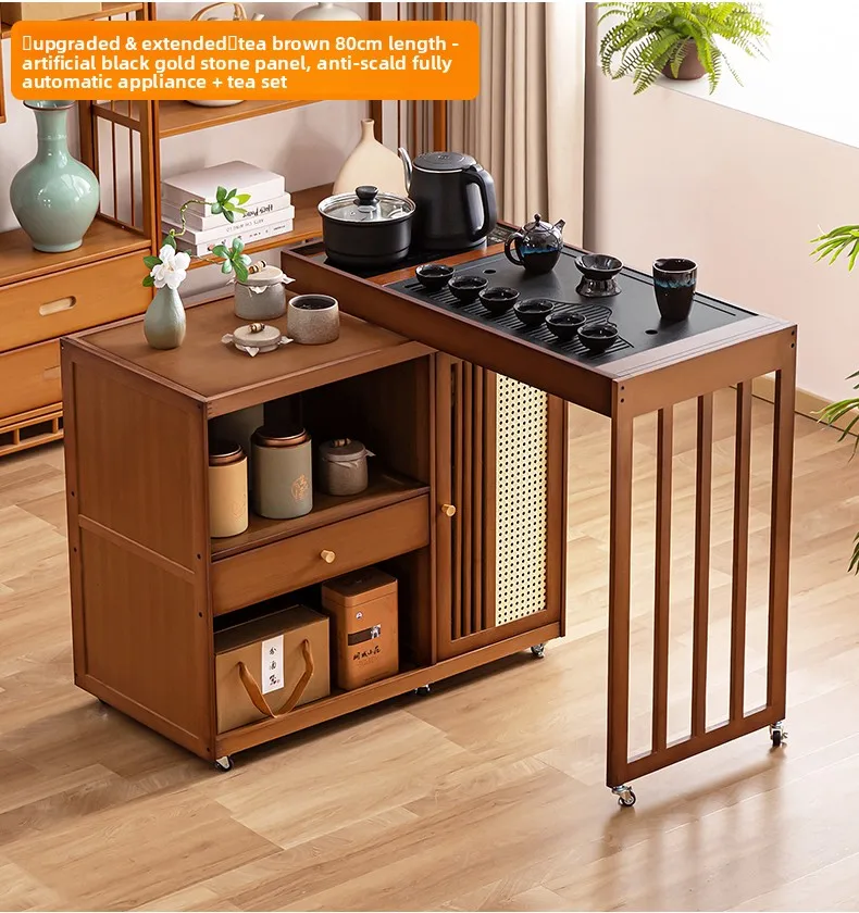 2025 Hot Selling Portable Tea Table with Heating Kettle for Home Balcony Tea Ceremony