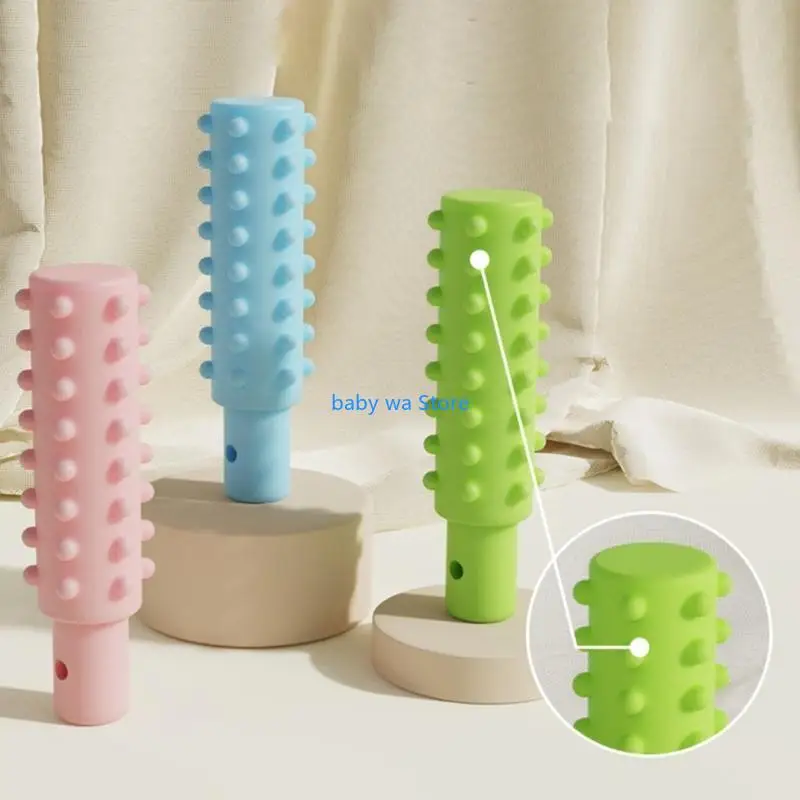 자폐증 어린이를위한 실리콘 Teether 씹을 ​​수있는 젖니가 남 장난감 펜던트 목걸이 진정 장난감 유아 아기 치아 구호 도구 4XBD