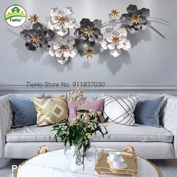Nordic Iron 3D Flower Hanging Wall Decoration, Living Room Decor, Sofa Background Art Hanging, Metal Pendant, Luxury Home Decor
