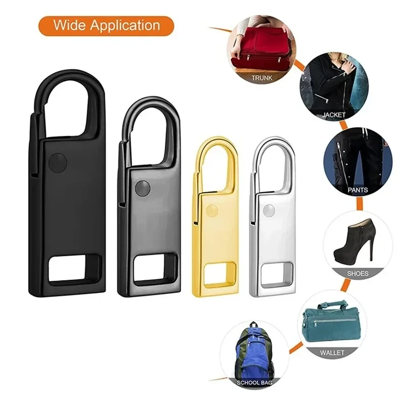 Destacável Metal Zipper Extratores, Universal Sliders para Reparação Mochila, Brasão, Cabeça Tab, DIY Acessórios de Costura, 1 Pc, 5Pcs