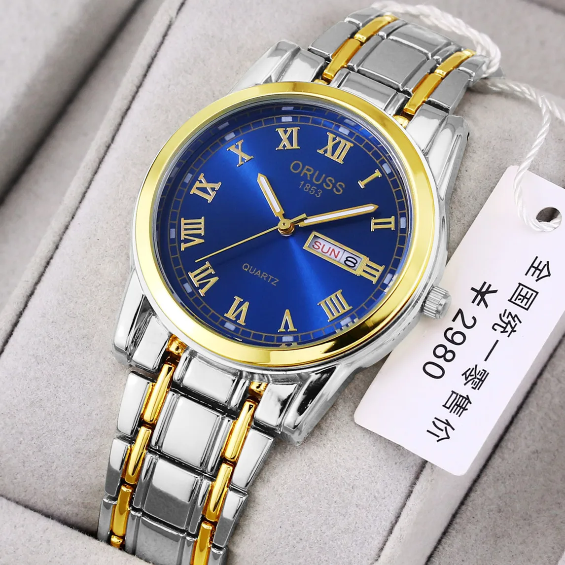 Reloj clásico de cuarzo para hombre, pulsera con números romanos, color dorado, plateado, verde, azul, rojo y negro
