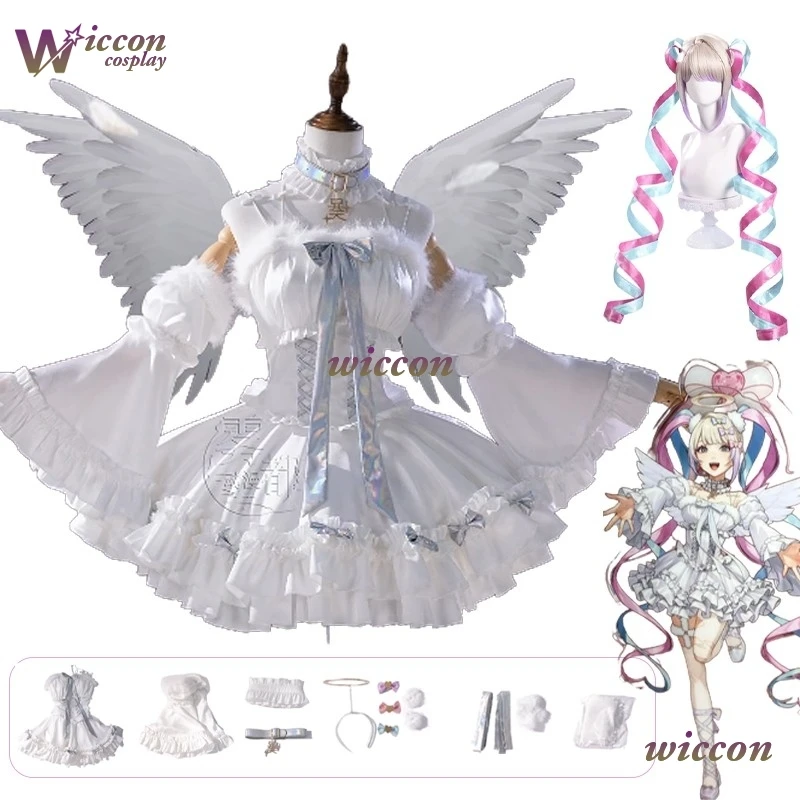 

OyH KAngel Rain Ame Cosplay Costume Wig Ponytail NEEDY GIRL OVERDOSE Girl Sweet Lolita Dress Necklace Headwear Halloween Suits