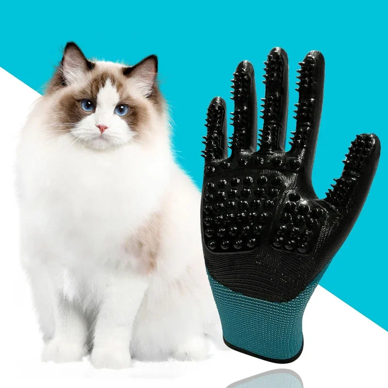 

One Pair Hair Grooming Glove For Pet Dog Cat Bathing Silicone Massage Brush Dipping Gumming Rubber Gloves Dog Deshedding Comb