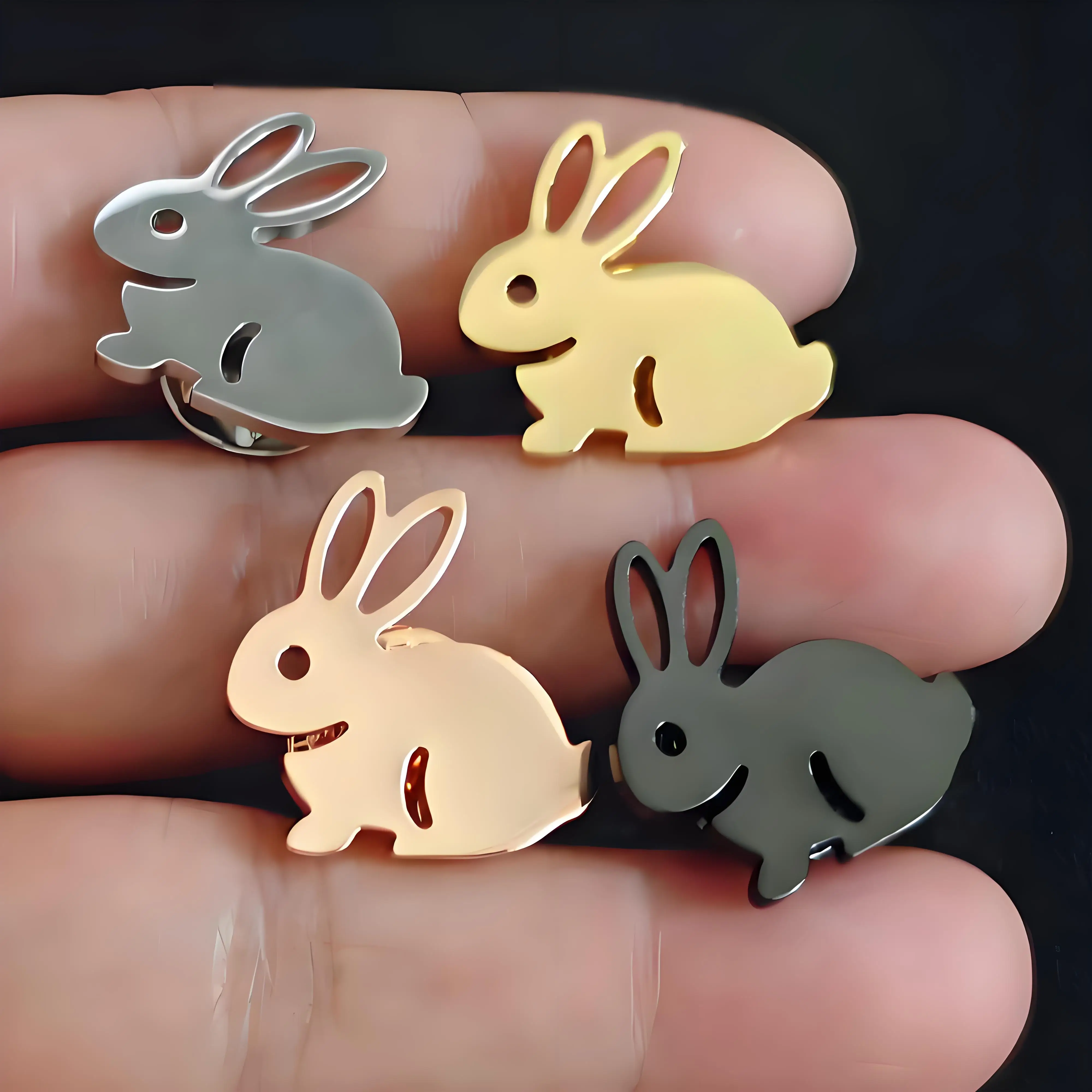Handmade Bunny Brooch Collection, Assorted Color Rabbit Pins, Trendy Unisex Accessory for Outfits & Gifting, Delicate Animal