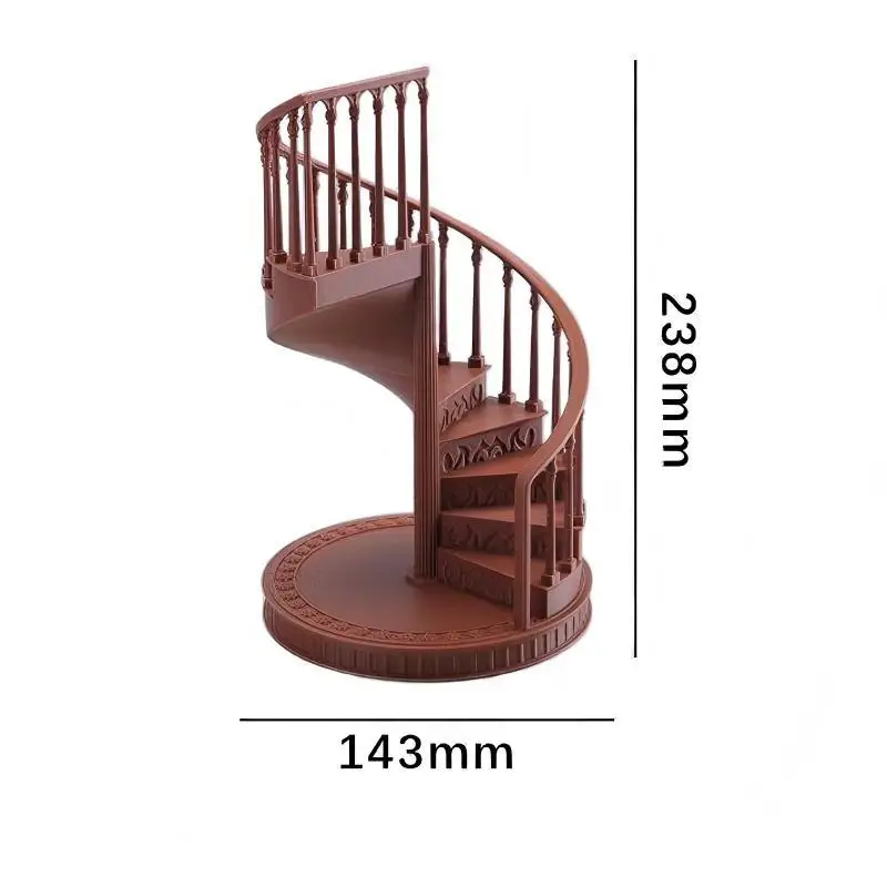 ✔1/12 Scale Miniature Spiral Staircase Model,Dollhouse Scene Deco,Prop for Photography,Dollhouse Furniture Accessory