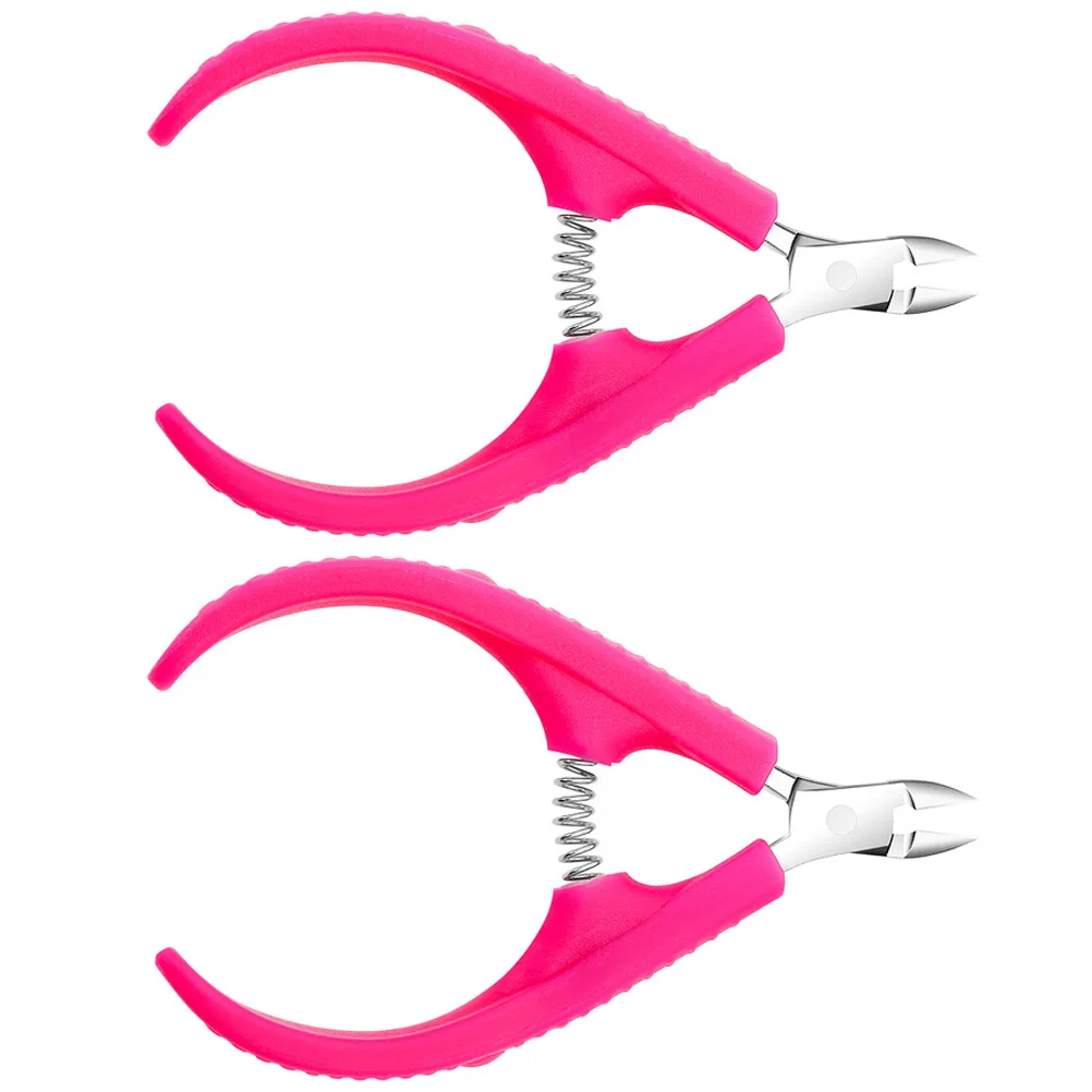 2 Pcs Clippers Fingernail Niper Nails Professional Stainless Steel Cuticle Trimmer