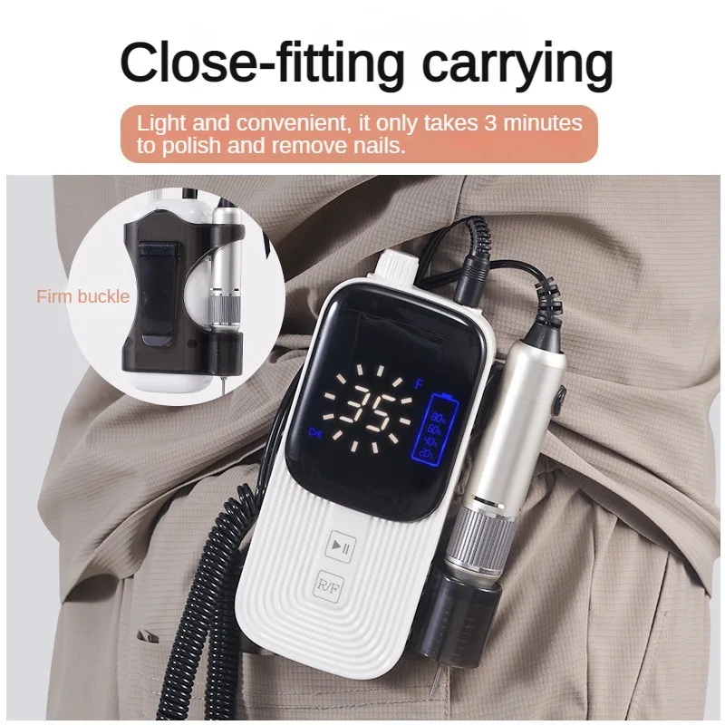 Oplaadbare nagelboor 35000 RPM manicuremachine Professionele draadloze elektrische nagelboormachine voor nagels