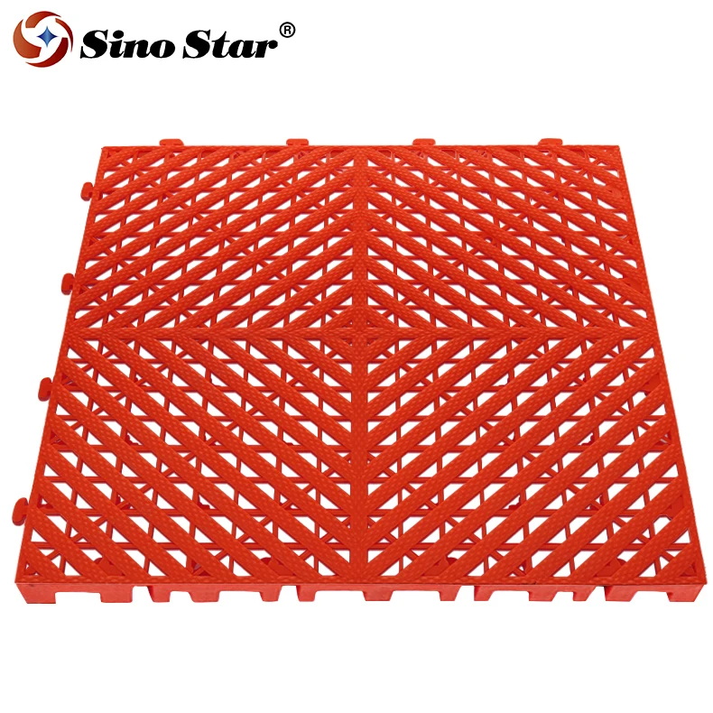 S2.0RK New Model Flooring Tiles 100% new PP 6T/㎡ Heavy duty Anti-slip pvc Flooring for Carwash Parking Floor Tiles Pattern Tile