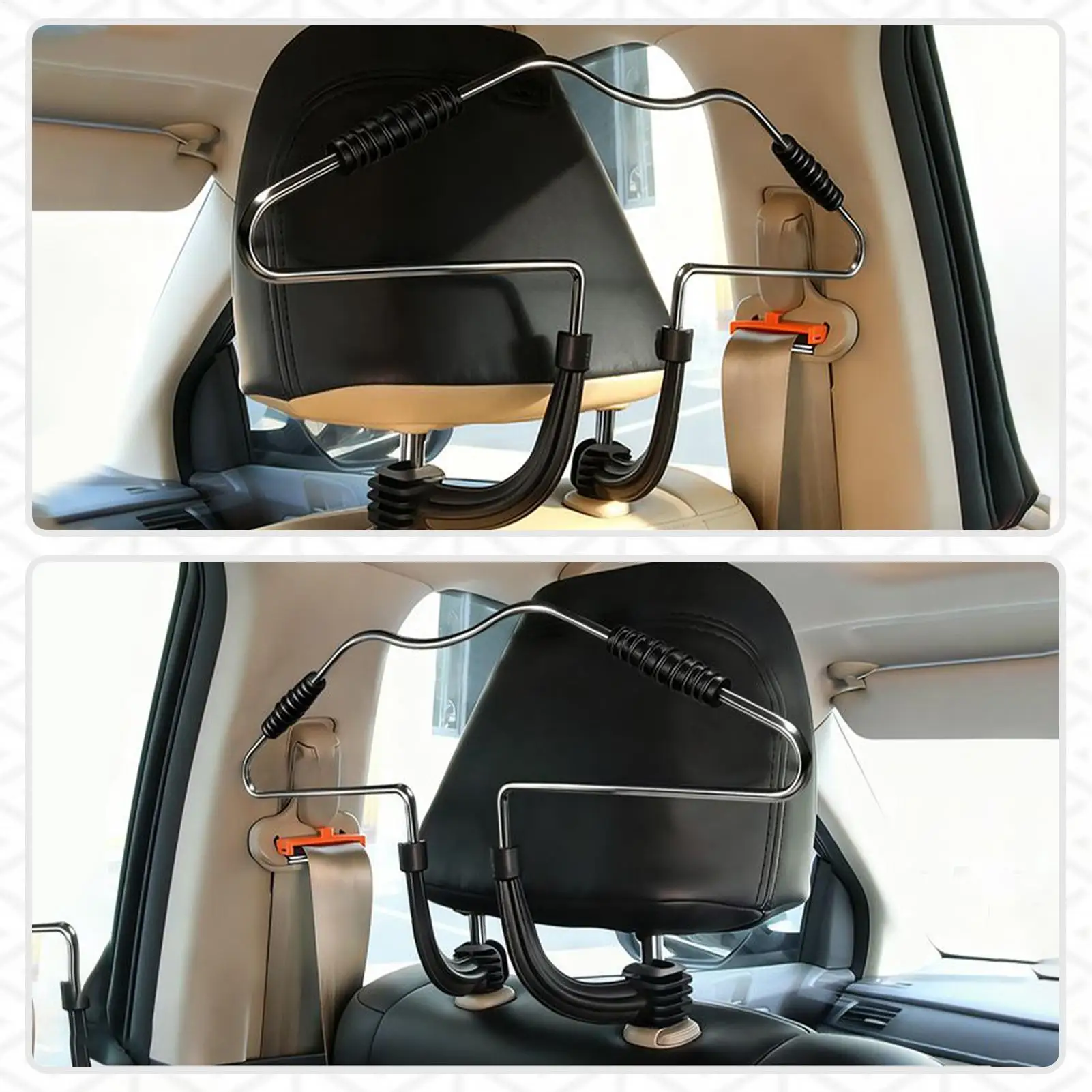 Car Clothes Hanger Adjustable Stainless Steel Multi-Functional Auto Supplies Car Seat Coat Hooks For Travel Road Trip Driving