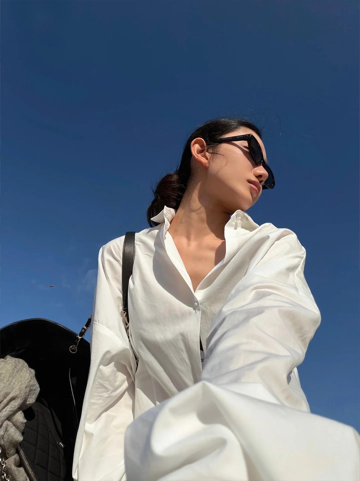 

Salt System Special Edition Loose White irt Women's Spring Summer Design Long Sve Top Comfortable Breathable Cotton