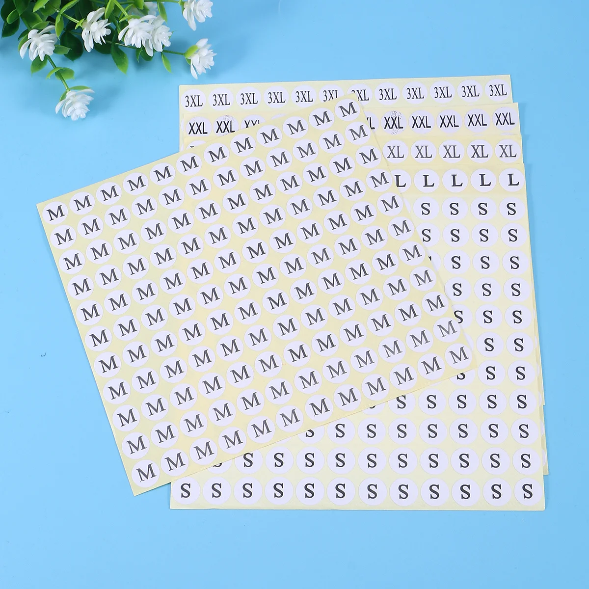 

6Packs Round Size Labels Self-Adhesive Apparel Stickers Xl Xxl Xxxl Clothing Size Tags for Retail Self-Adhesive Stickers