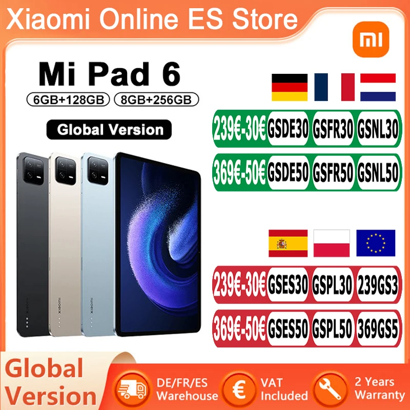 Global Version Xiaomi Mi Pad 6 Tablet Snapdragon 870 11 Inch 144Hz WQHD Screen 8840mAh 33W Fast Charging 13MP Rear Camera