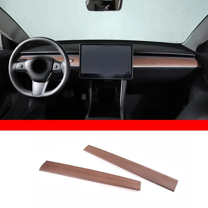 

For 2017-2021 Tesla Model 3/Y instrument panel decoration panel interior stickers Auto parts ABS pear wood grain