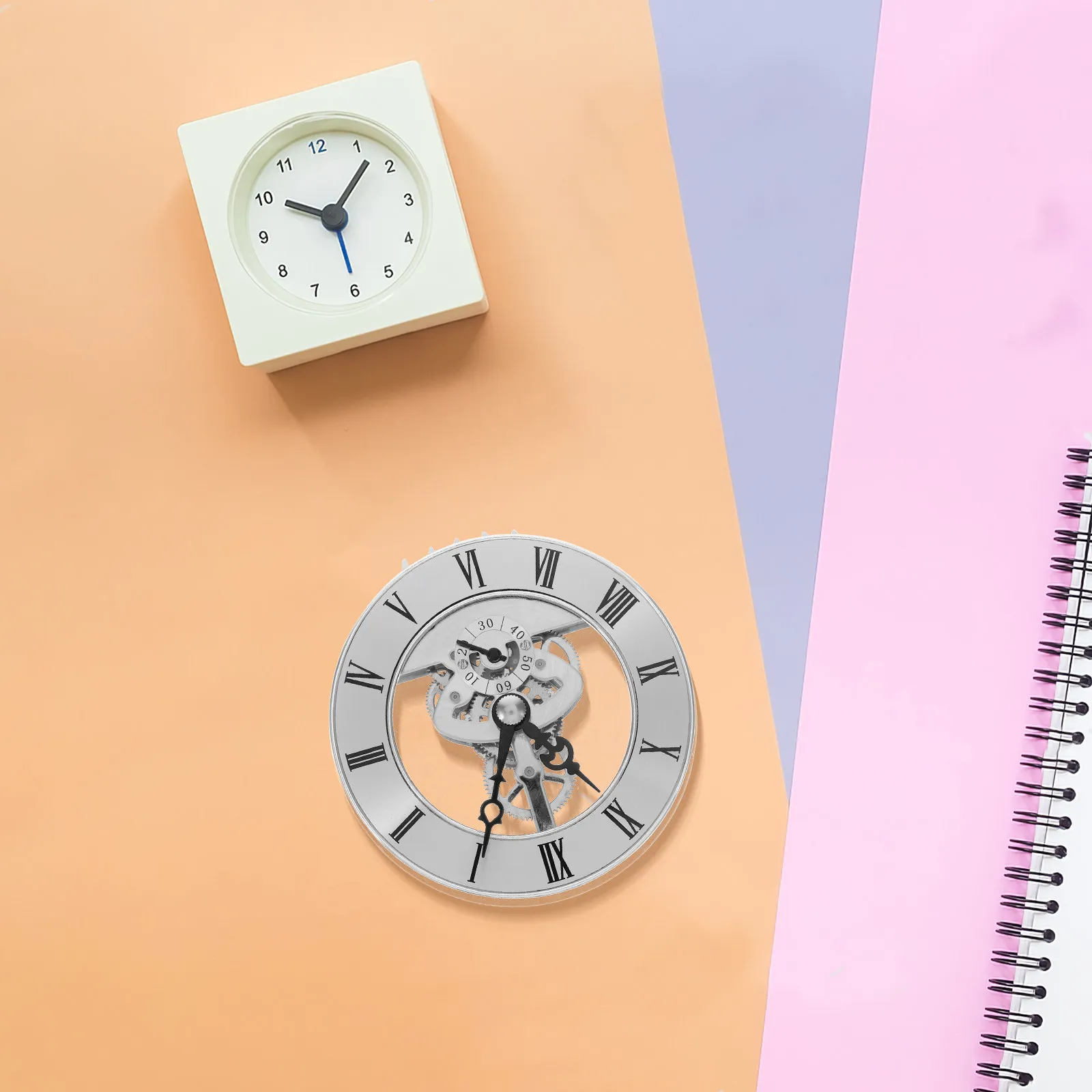 Replacement Insert See Through Movement Mechanism DIY Kit Wall Clock Repair Parts Metal Inlay Gear Design Zinc Alloy Cuckoo