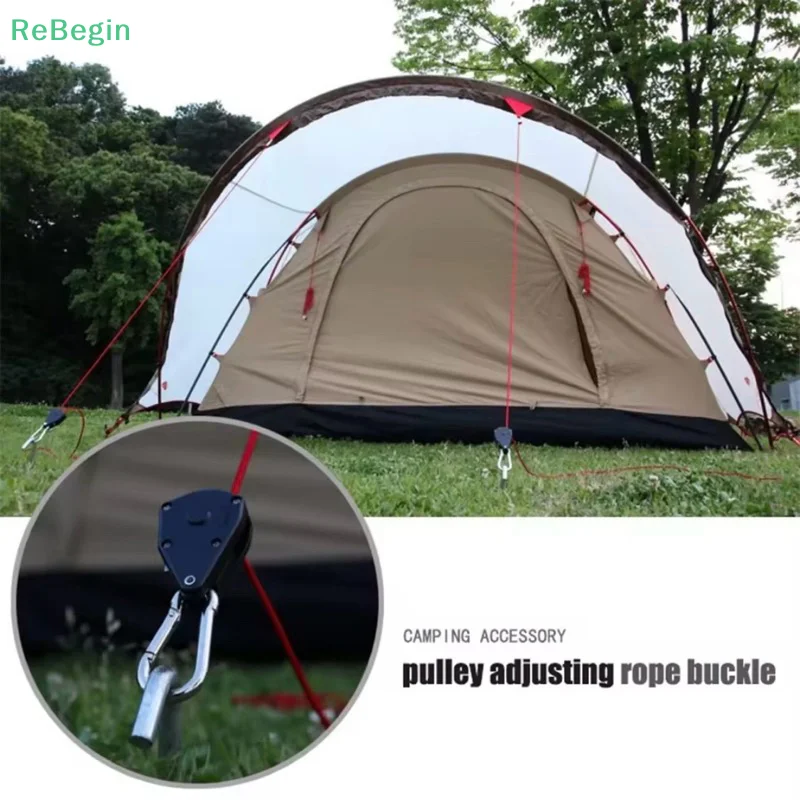 Reflective 2/4/5m 4mm Tent Rope Fastener Fixed Buckle Pulley Tensioner Ratchet Hangers Awning Wind Rope Tie Down Adjusting The