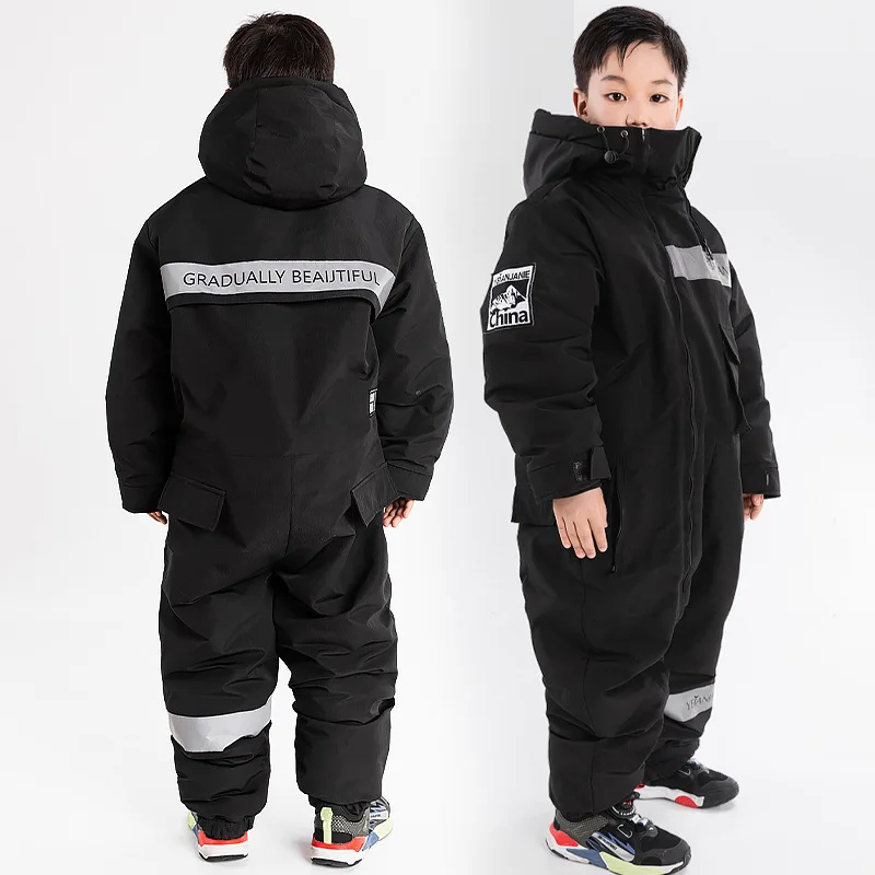 

Winter Children's Warm Snowboarding Sets Plus Velvet and Thickened Outdoor Sport Riding Windproof Waterproof Children's Suit