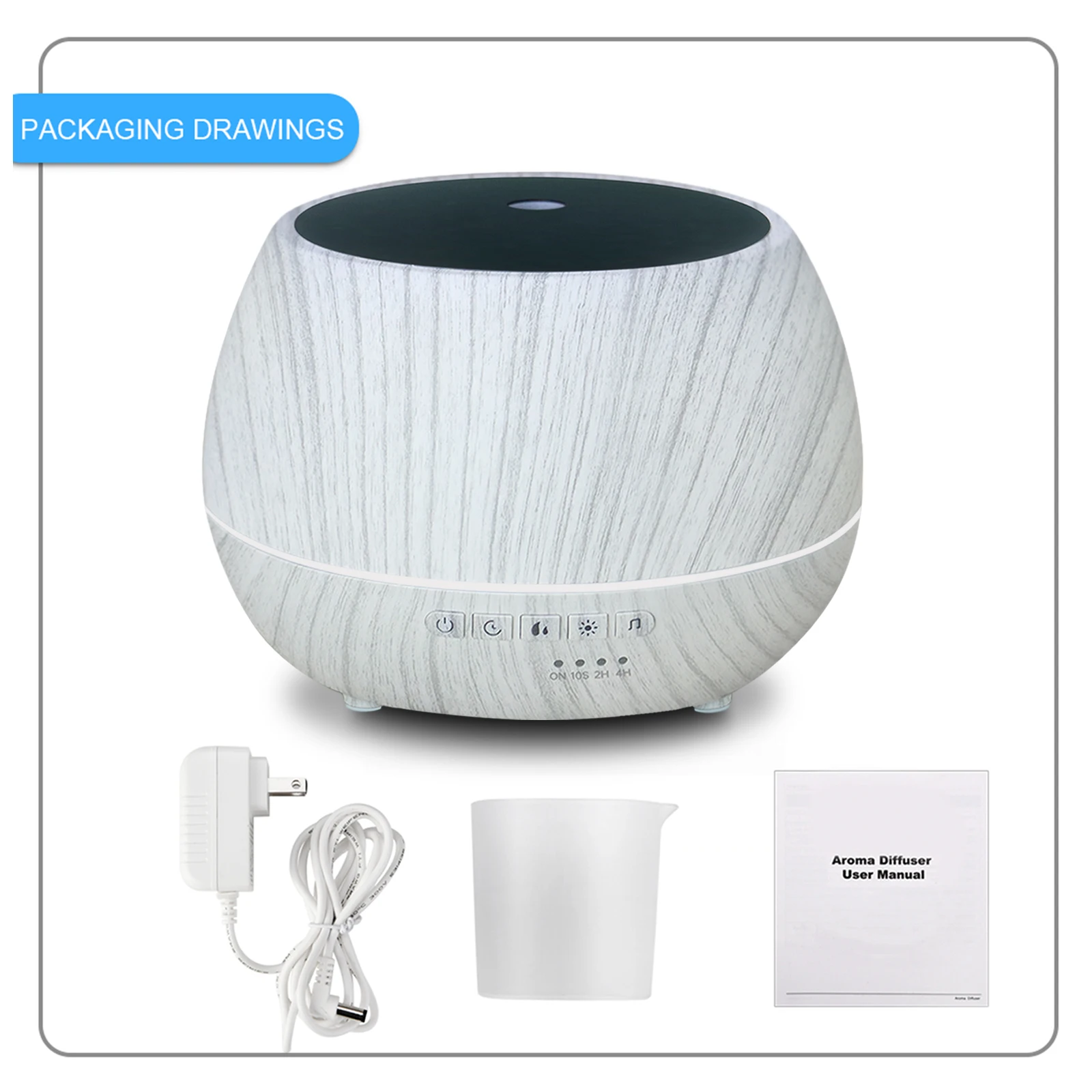 Tuya WiFi Smart 500ML Aromaterapia Diffusore di oli essenziali Grano di legno Umidificatore ad ultrasuoni con telecomando Freddo con