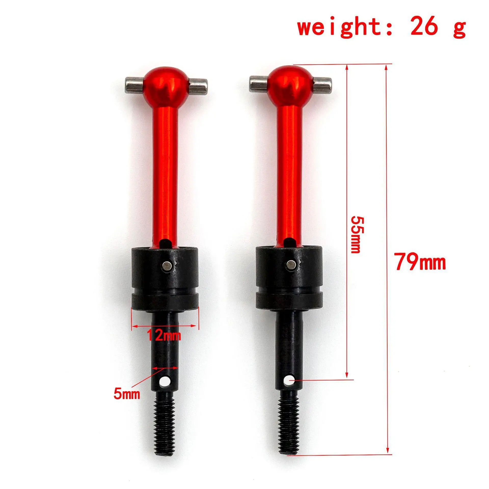 Eje de transmisión Universal de Metal CVD 53792, 4 piezas, para Tamiya TT-01, TT01, TT-02, TT02, TA04, 1/10, piezas de actualización de coche RC