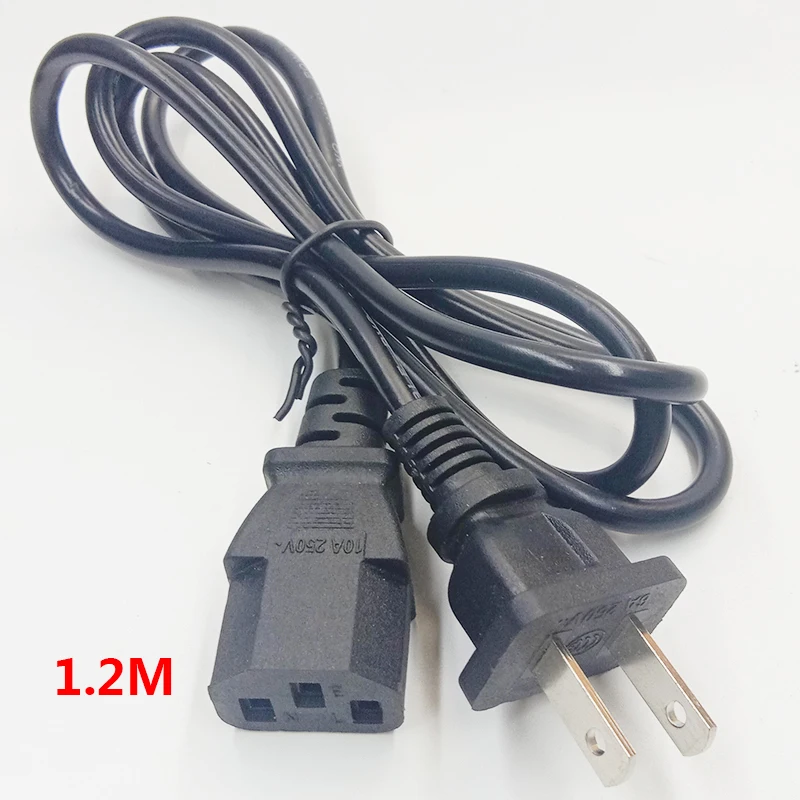 

US USA to IEC 320 C13 2-Prong AC Power Cord Cable American Japan Mexico C13 Extension Cable For Desktop Laptop PC Monitor 1.2M