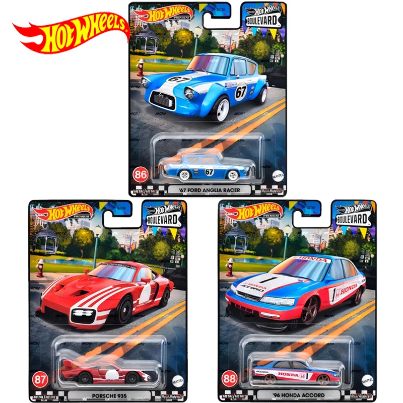 Hot Wheels-Premium Diecast carro para crianças, brinquedos para meninos, Culture Boulevard, Toyota, Ceuca, Ford, Honda, Accord, Porsche 935,