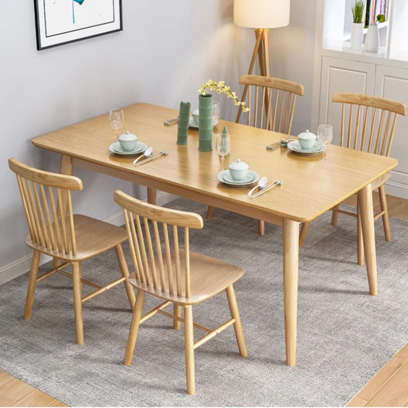 

Living Room Dining Table Rectangular Designer Wooden Chairs Set Dining Table Mobile Modern Design Mesas De Jantar Home Furniture