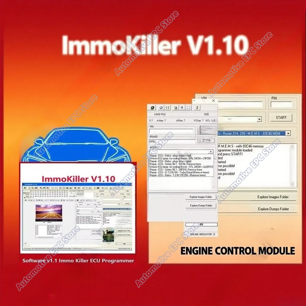 ImmoKiller V1.10 IMMO Software v1.1 Immo Killer ECU Programmer Tool for Car Repairing Passing Virigining the Immobilizer