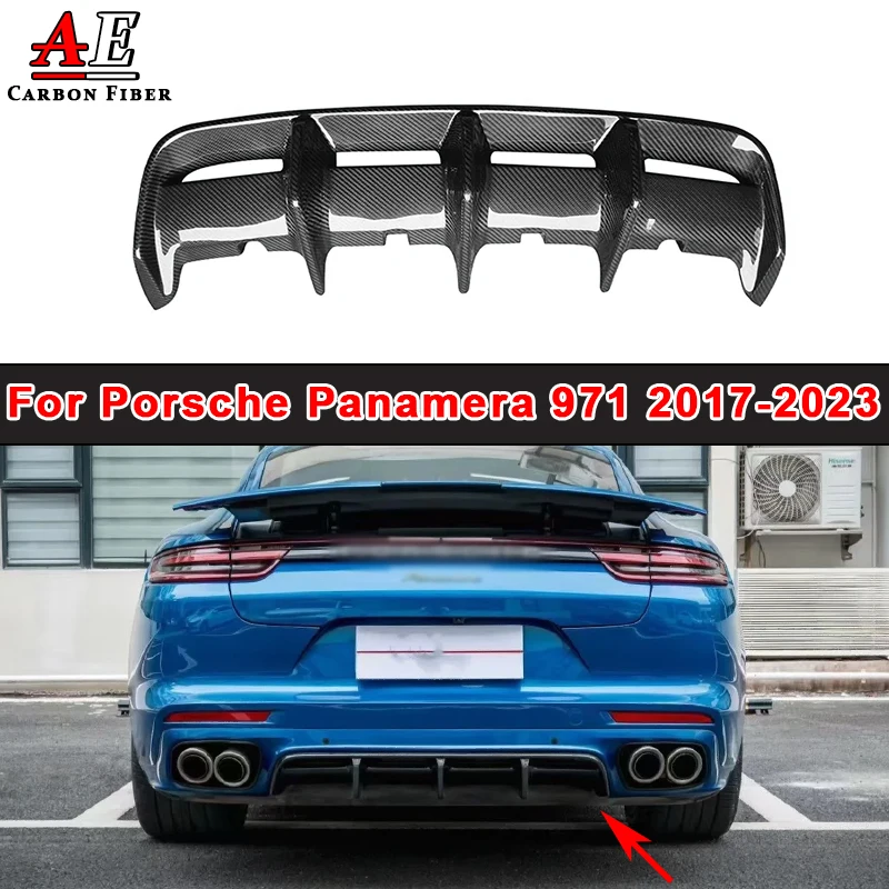 

Carbon Fiber Rear Bumper Spoiler Lip Lower Guard Plate Splitter For Porsche Panamera 971 2017-2023 Lip Diffuser Body Kit