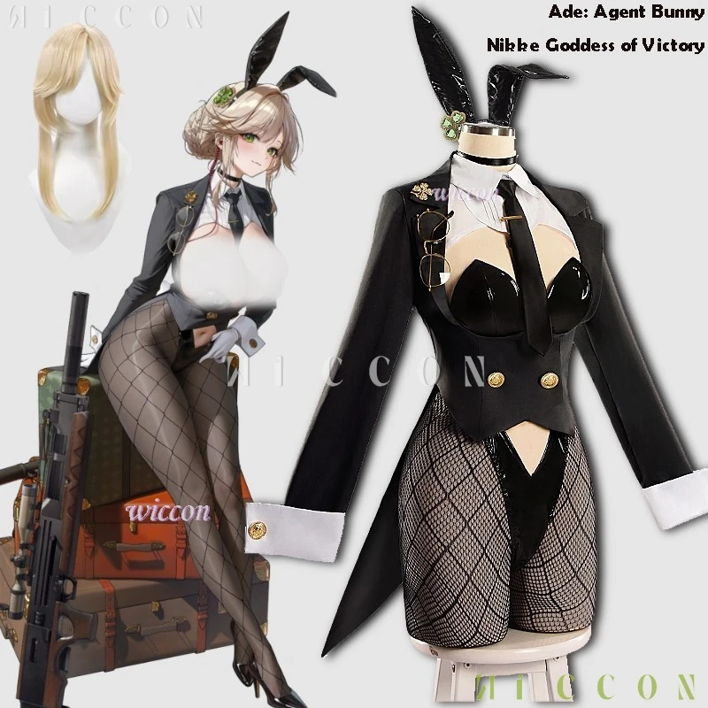 

Disfraz Halloweeen Ade: Agent Bunny Girls Nikke Goddess of Victory Косплей Костюм на Хэллоуин для взрослых Черные наряды Expo