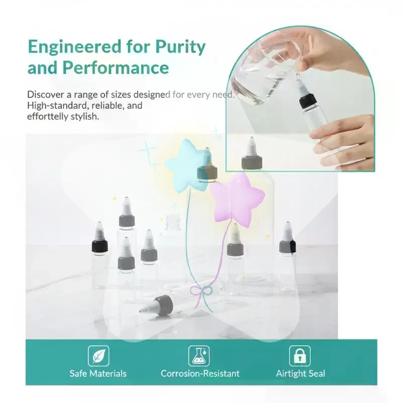 Food Safe Refillable Dropper Bottle Plastic PET 5ml-250ml 1PCS for Liquid Oil Serum Cosmetic Home & Travel Use