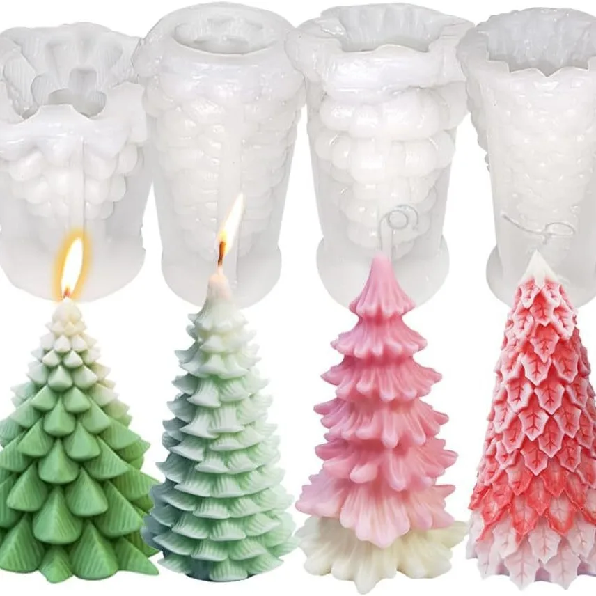 

Новая хит продаж, рождественская маленькая снежная сосна, рождественская елка, силиконовая форма, креативная DIY сосновая свеча, пластырь, украшение для дома
