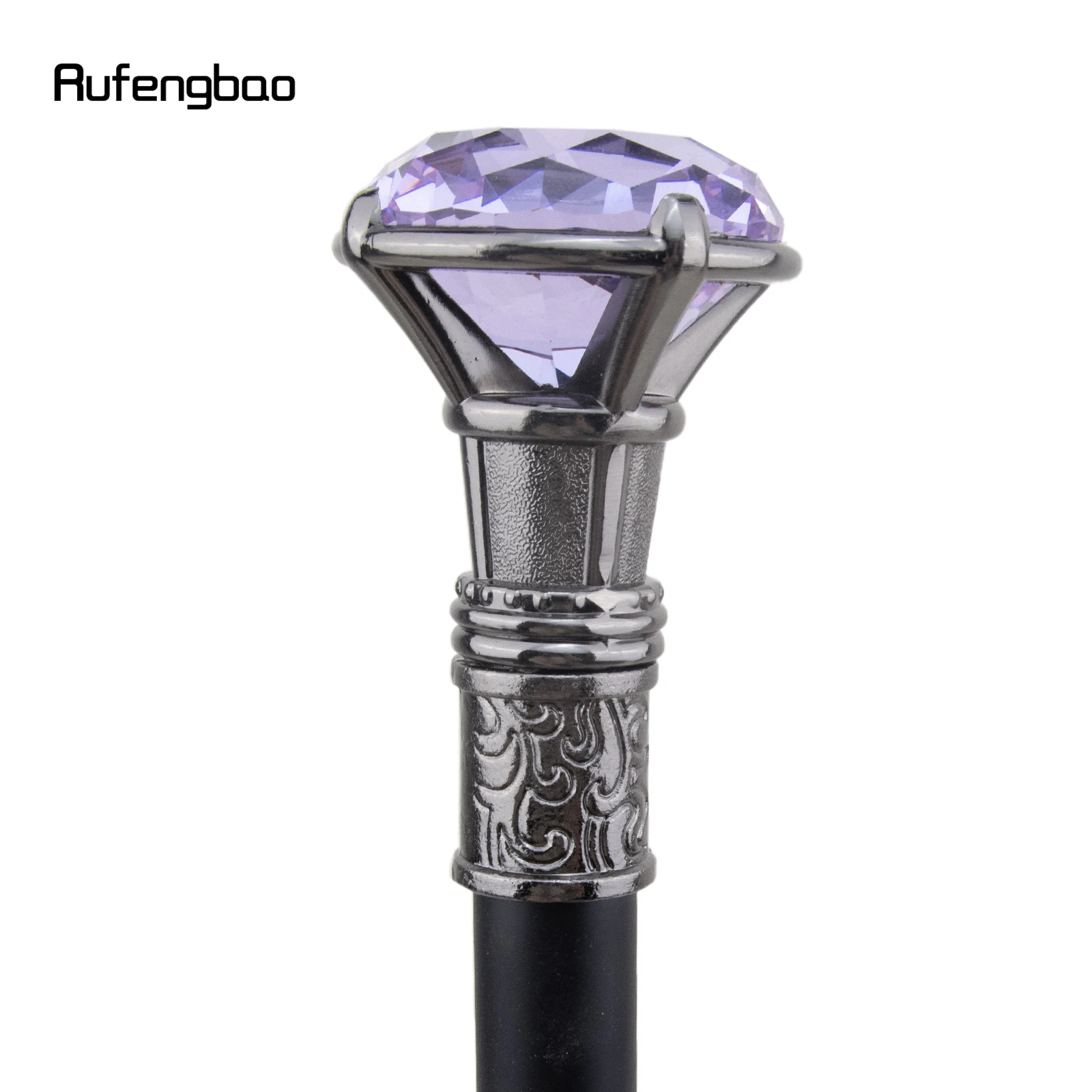 Tipo de diamante Prata Único Joint Walking Stick, decorativa Cosplay Party, moda Halloween Crosier, roxo, 93cm