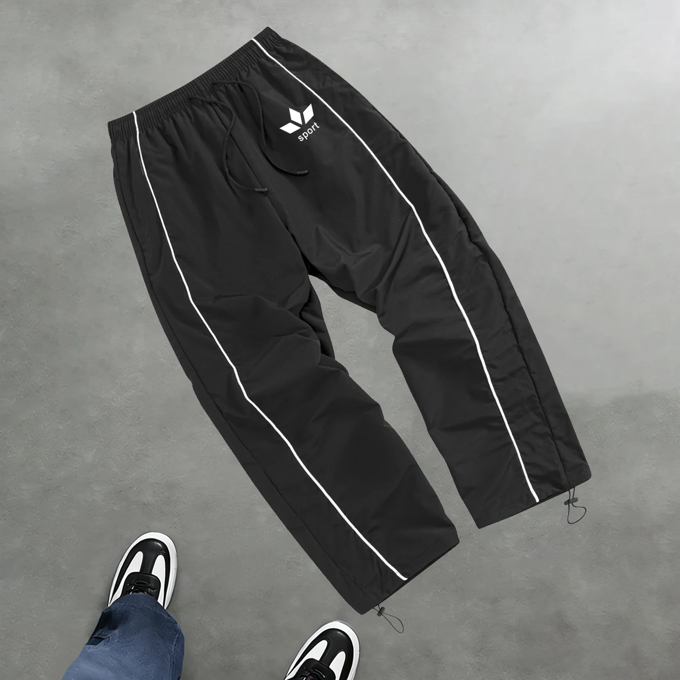 

Summer Casual Sports Pants Quick-Drying Breathable Elastic Waistband With Drawstring Adjustment Trendy For Everyday Commute