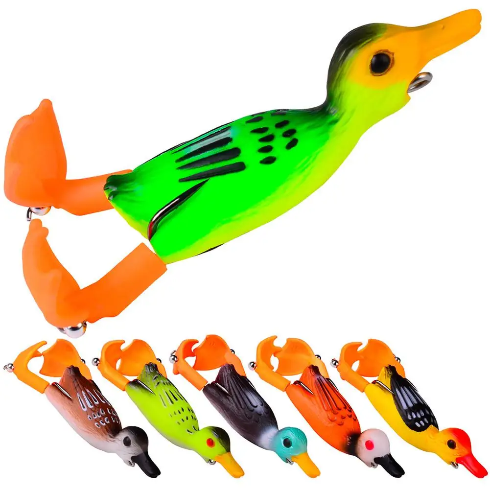 

2023 1Pcs 9cm 11g Propeller flipper duck Fishing Lure Ducking Fishing Frog Lure Artificial Bait Duckling 3D Eyes Day Baits Bass