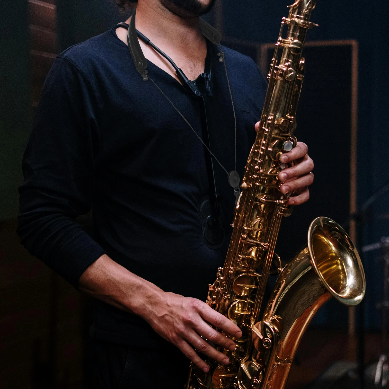 

Alto Saxophone Strap Adjustable 58Cm Soft Padded for Long Playing Sessions Suitable Alto Tenor Saxophones