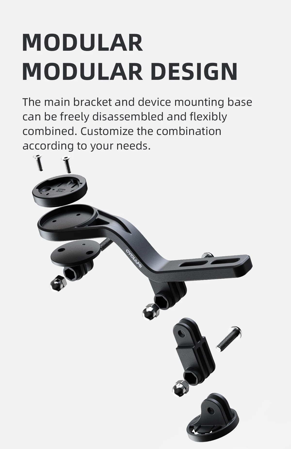 CYCLAMI Fahrradhalterung Verlängerung Sportkamera GoPro Scheinwerfer Fahrradcomputer-Halterung für Garmin Bryton Wahoo Fahrradzubehör – Detail 7