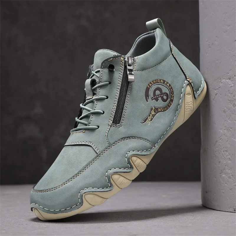 

Мужская обувь, новая мужская повседневная обувь на плоской подошве, удобные лоферы ручной работы из искусственной кожи, уличные дышащие мужские мокасины, мужские кроссовки